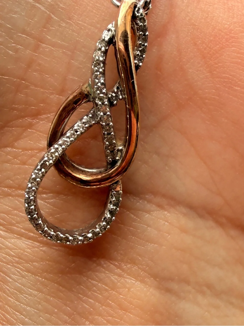 Zales diamond Two-Tone Gold & Silver Infinity Pendant Necklace - Women Jewelry